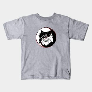 yin yang balance harmony design eastern philosophy cat Kids T-Shirt